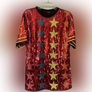 Star Sequin T-shirt Dress